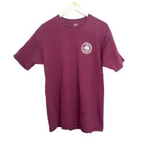 VANS Men’s Short Sleeve Tee Shirt Maroon Burgundy Large 100% Cotton
